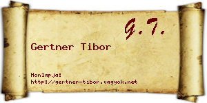Gertner Tibor névjegykártya